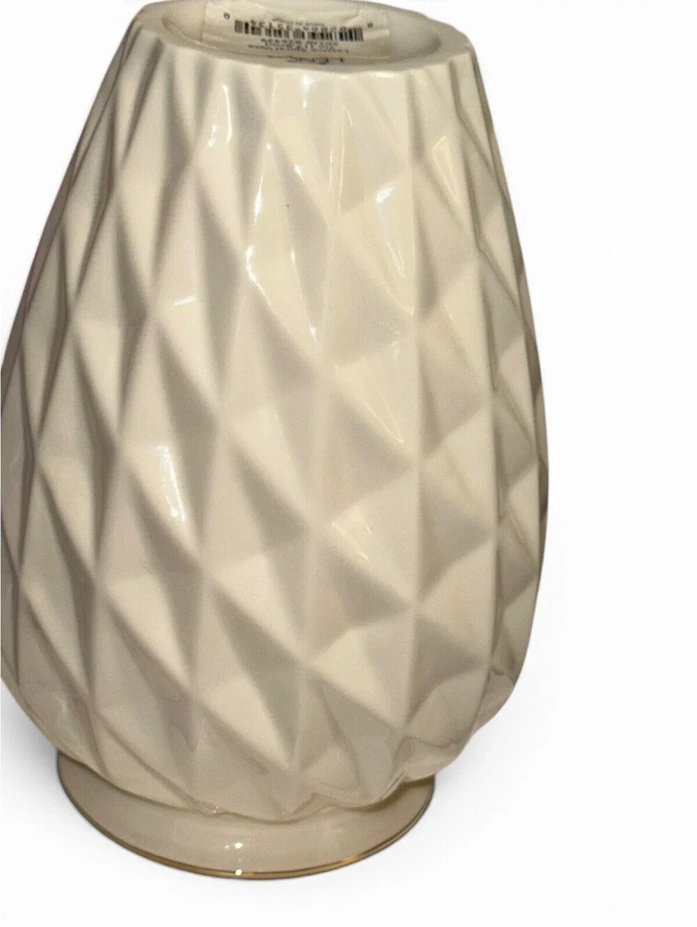 Vintage Lenox Ivory Lattice Spiral Swirl Vase with 24K Gold Rim 7